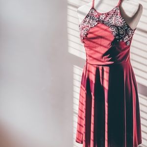 Burgundy Jeweled Dress